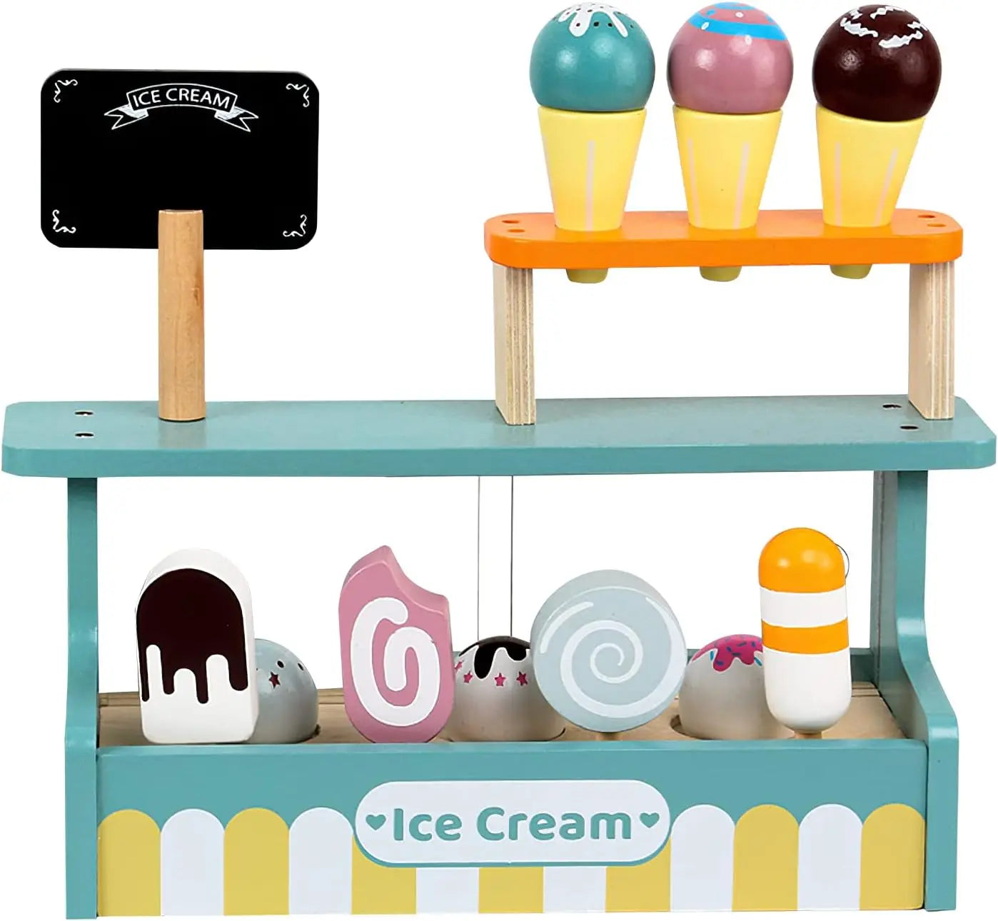 Montessori Wooden Ice Cream shop Playset for children multivariant-5